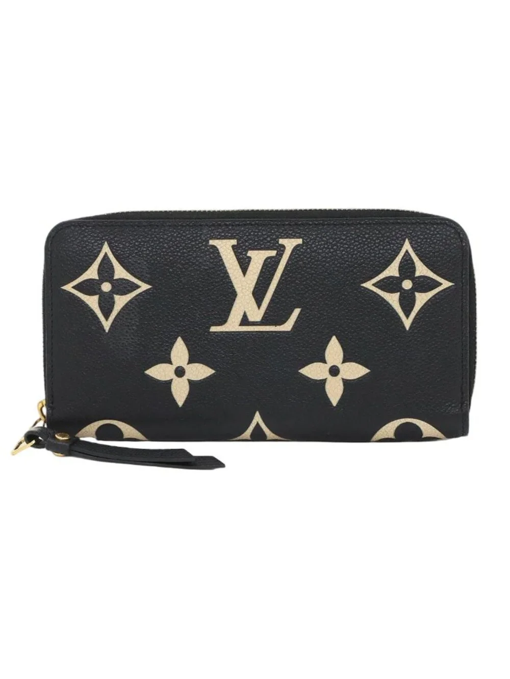 Louis Vuitton Bicolor Monogram Empreinte Zippy Wallet Leather Black